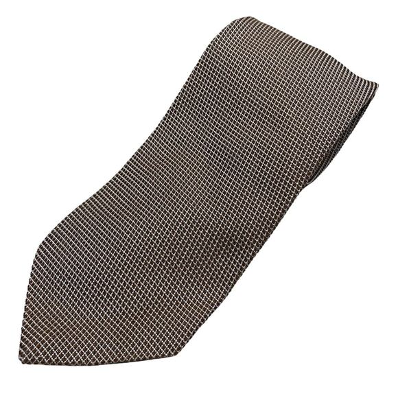 Vintage Hugo Boss Brown 100% Silk Made In Italy Neck Tie - Picture 1 of 9